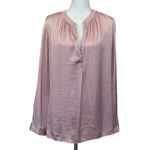 NIc + Zoe pink silky button front top, 3X, NWT, sheer, office, feminine, elegant
